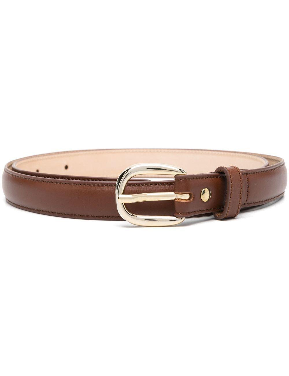 Cintura Rosette pelle marrone 