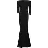 Abito lungo con spalle scoperte in nero Norma kamali - donna 
