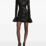 Abito corto a maniche lunghe in nero Rotate holiday - donna 