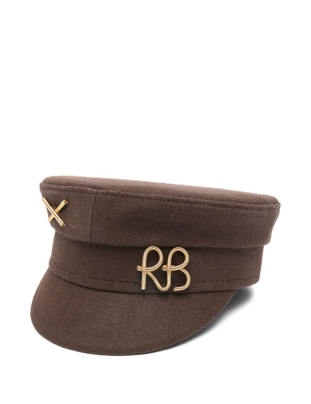 Cappello baker boy con logo in marrone Ruslan baginskiy - donna 