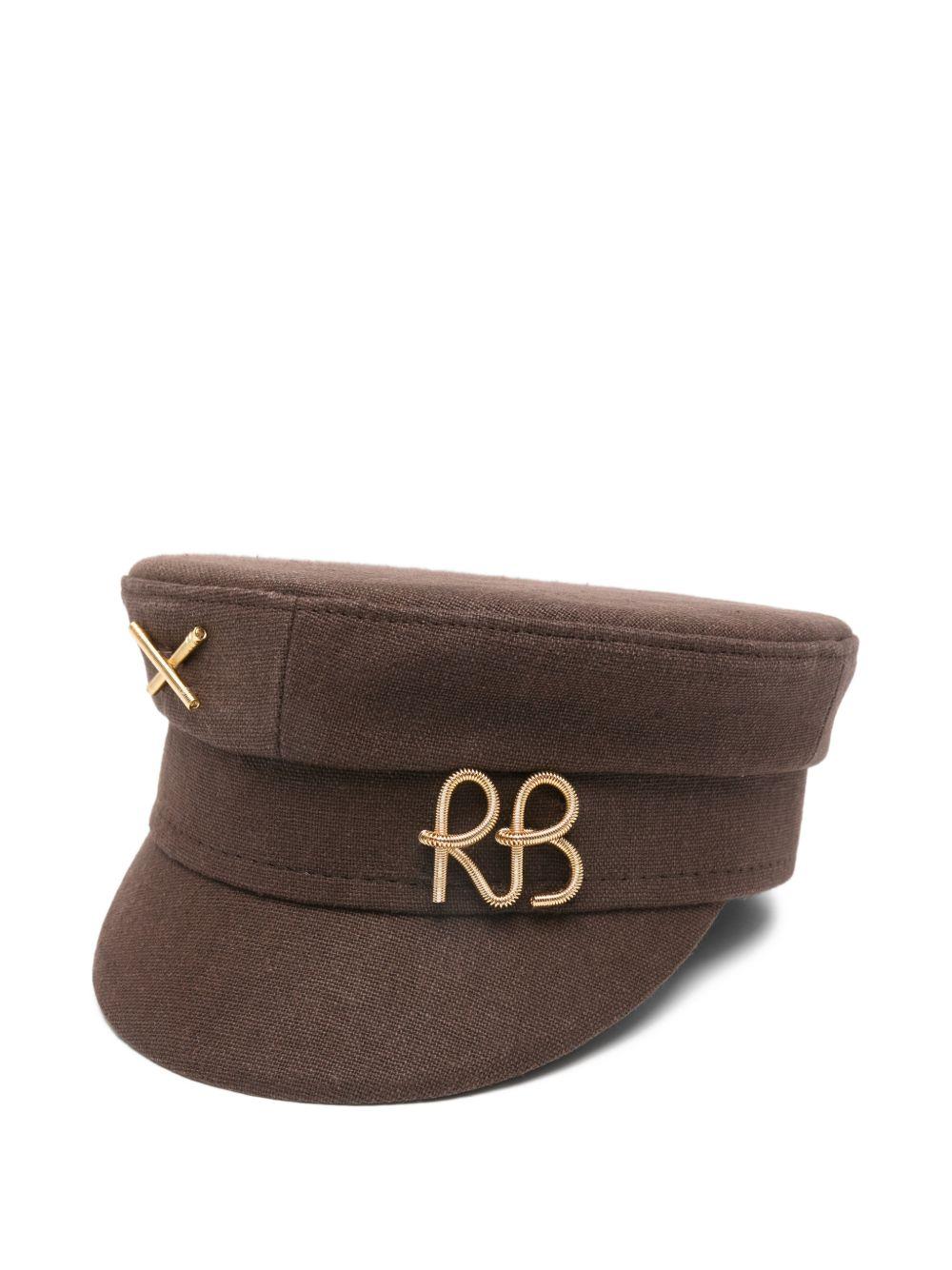Cappello baker boy con logo in marrone Ruslan baginskiy - donna 