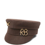Cappello baker boy con logo in marrone Ruslan baginskiy - donna 