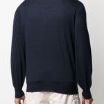 Maglione con mezza zip in blu 