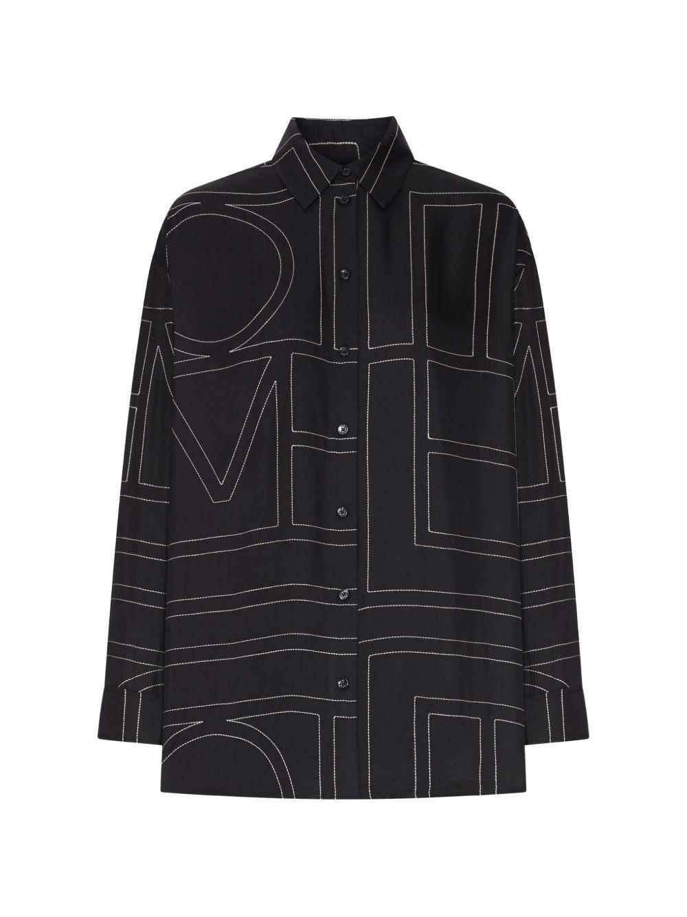 Camicia con logo in nero 