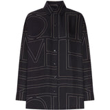 Camicia con logo in nero 