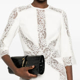 Abito midi con pannelli in pizzo in bianco Elie saab - donna 