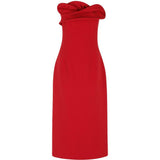 Abito senza spalline con volant in marrone Magda butrym - donna 