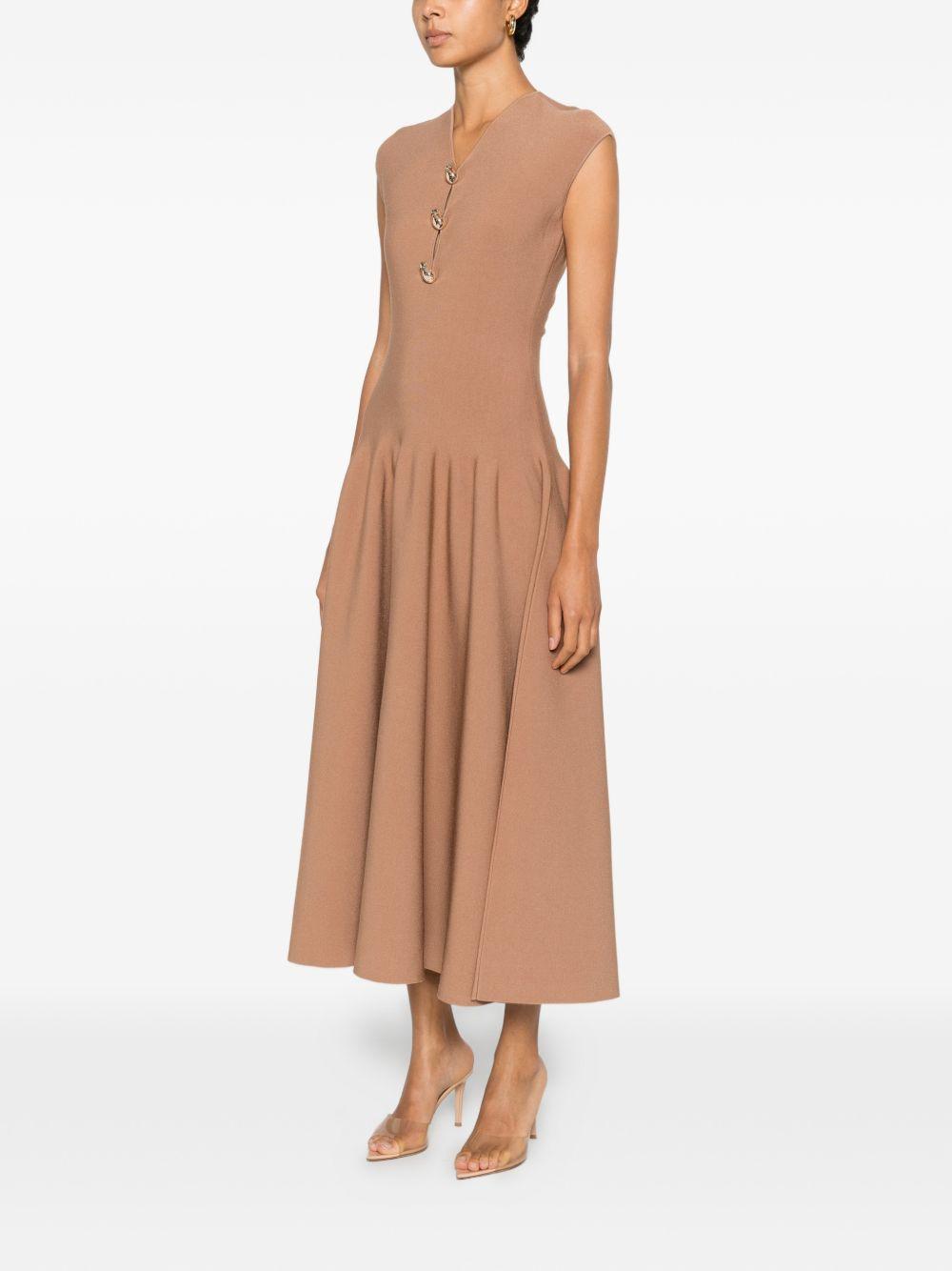 Abito midi con desigh svasato in marrone Roland mouret - donna 