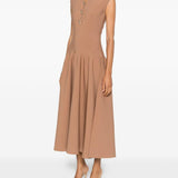 Abito midi con desigh svasato in marrone Roland mouret - donna 
