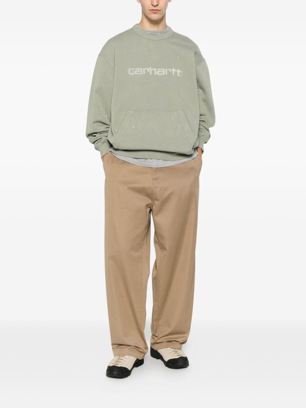 Pantaloni con logo brandy in marrone Carhartt wip - uomo 