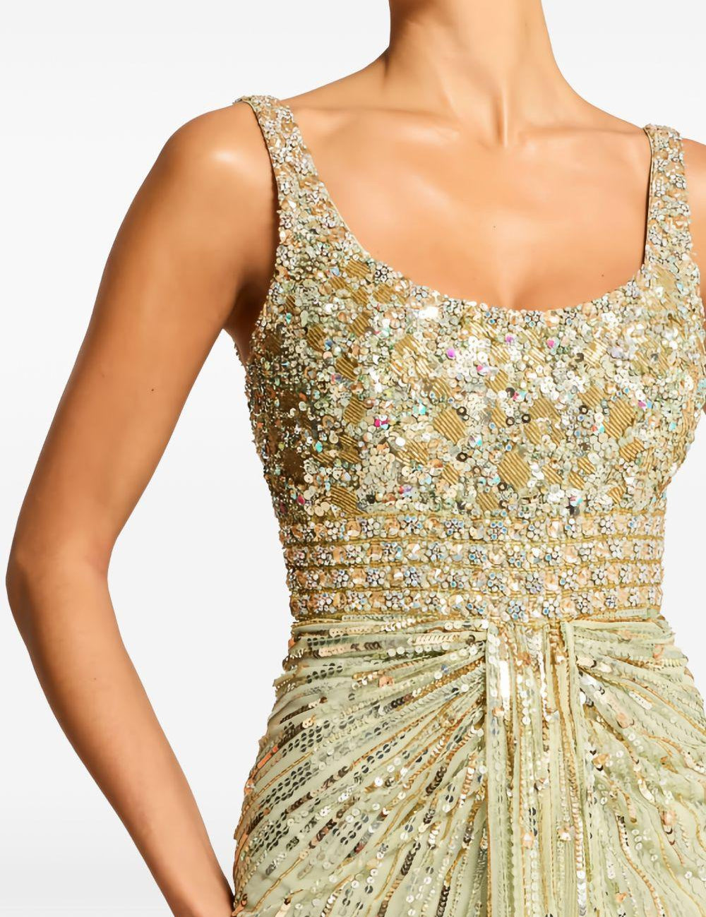 Abito Elixir lungo con paillettes in verde Jenny packham - donna 