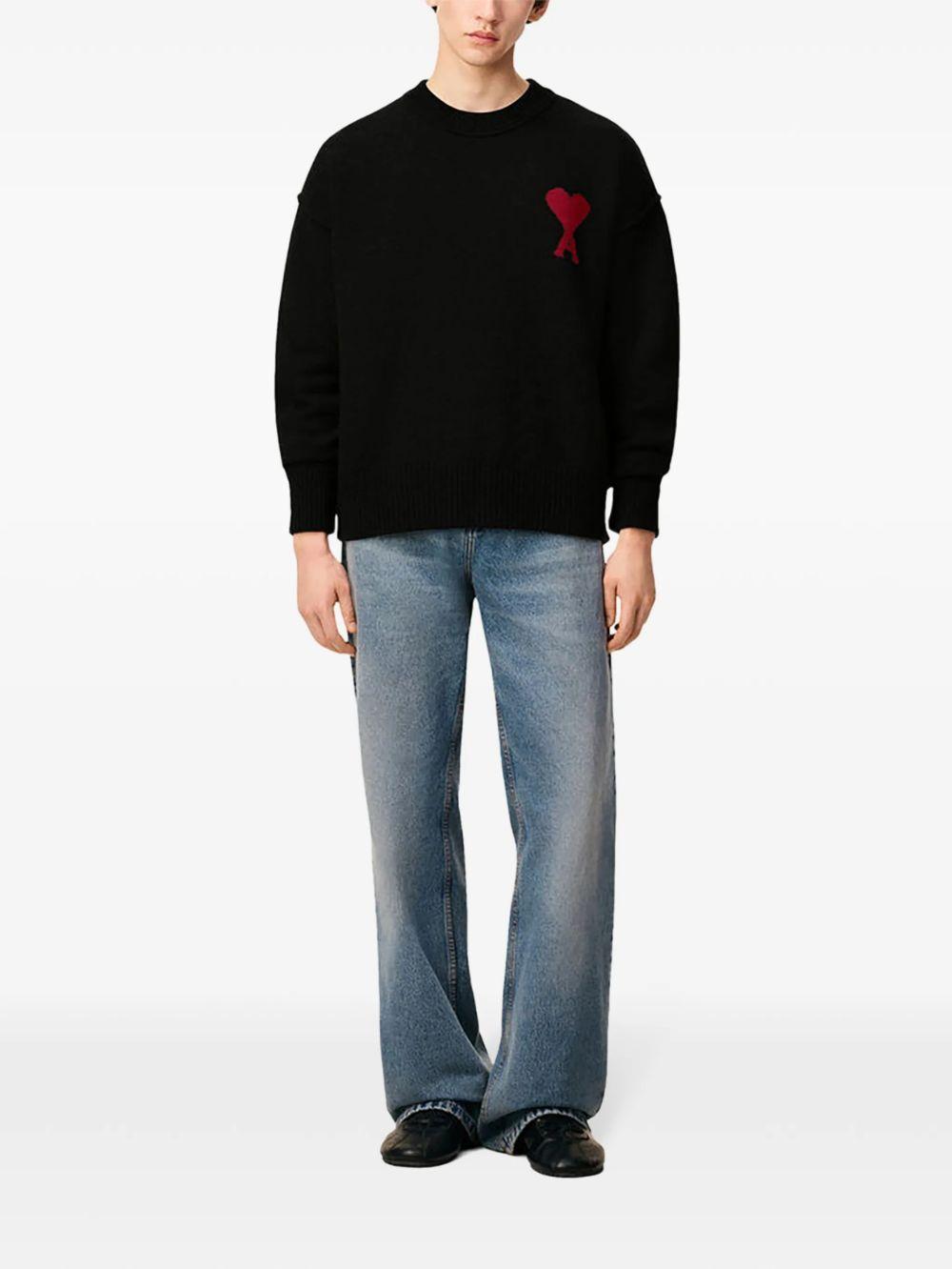 Maglione ami de coeur in nero Ami paris - unisex 
