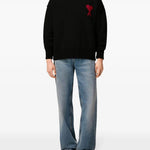 Maglione ami de coeur in nero Ami paris - unisex 