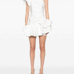 Abito corto in taffetà in bianco Alessandra Rich - donna 