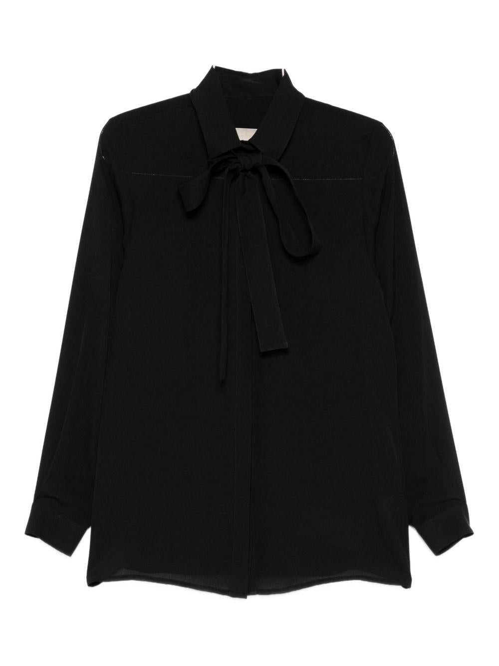 Camicia con fiocco in seta in nero Elie saab - donna 