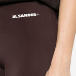 Leggings con logo in marrone Jil Sander - donna 