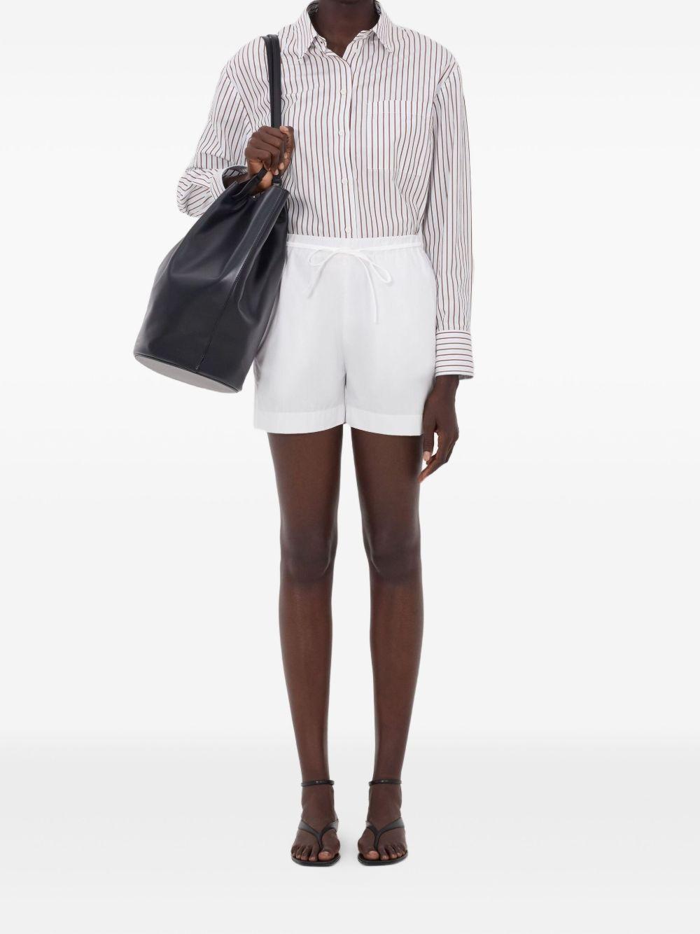 Shorts Malone con coulisse in bianco Loulou de saison - donna 