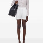 Shorts Malone con coulisse in bianco Loulou de saison - donna 