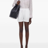 Shorts Malone con coulisse in bianco Loulou de saison - donna 