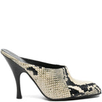 Mules con tacco effetto serpente in beige Khaite - donna 
