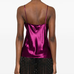 Top viola con scollo a V e spalline sottili in viola  Alberta ferretti - donna 