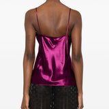 Top viola con scollo a V e spalline sottili in viola  Alberta ferretti - donna 