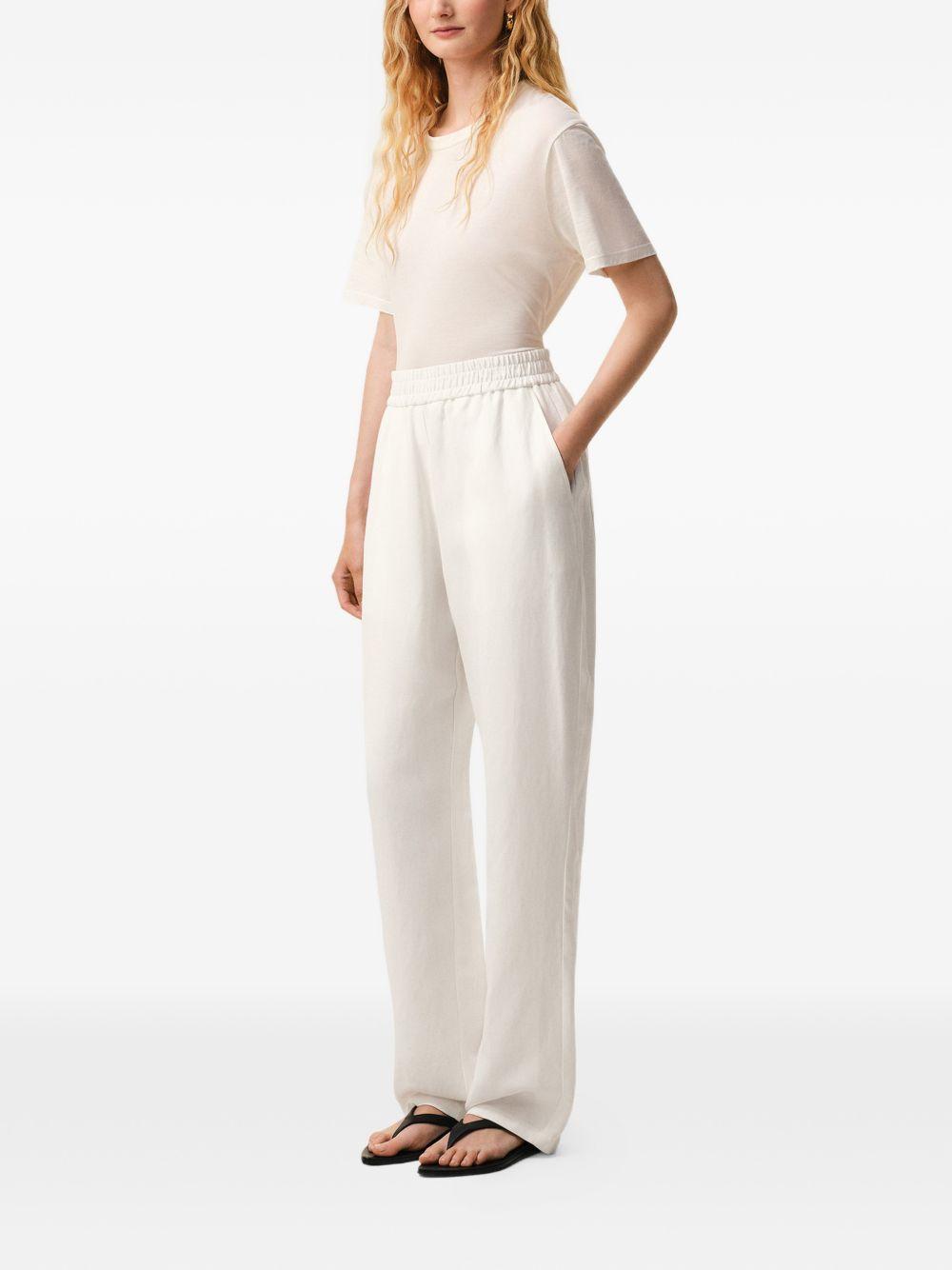 PANTALONI CON VITA ELASTICIZZATA IN BIANCO AMI PARIS - DONNA 