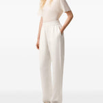 PANTALONI CON VITA ELASTICIZZATA IN BIANCO AMI PARIS - DONNA 