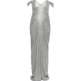 Abito maxi stephanie con cut-out in verde Maria lucia hohan - donna 