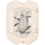 Clutch bios piccola con inserti in rafia in avorio e beige Themoirè - donna 