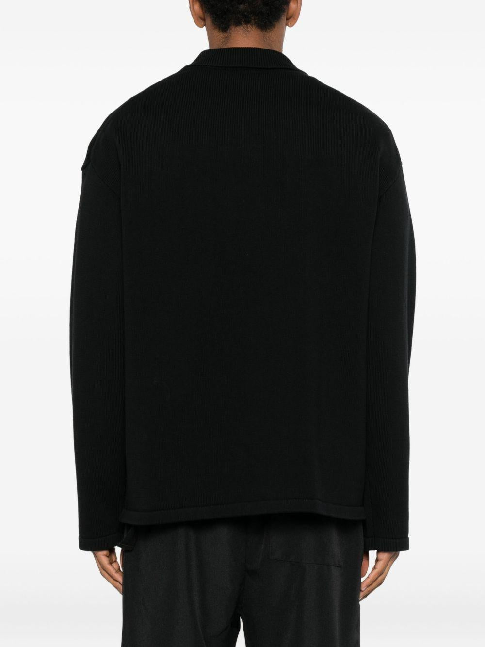Polo con zip a maniche lunghe in nero Oamc peacemaker - uomo 