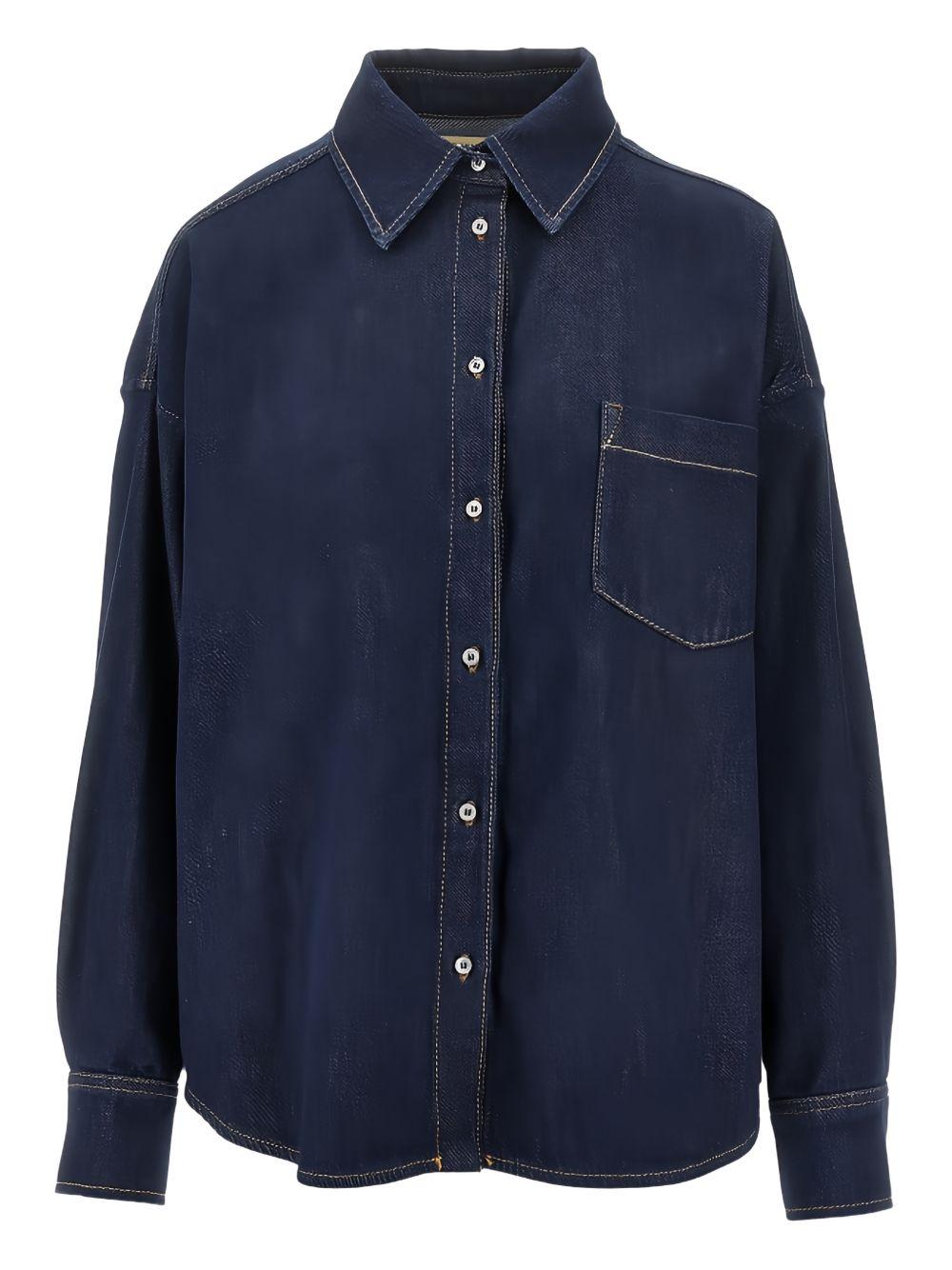 Foggia camicia in blu scuro Maxmara weekend - donna 