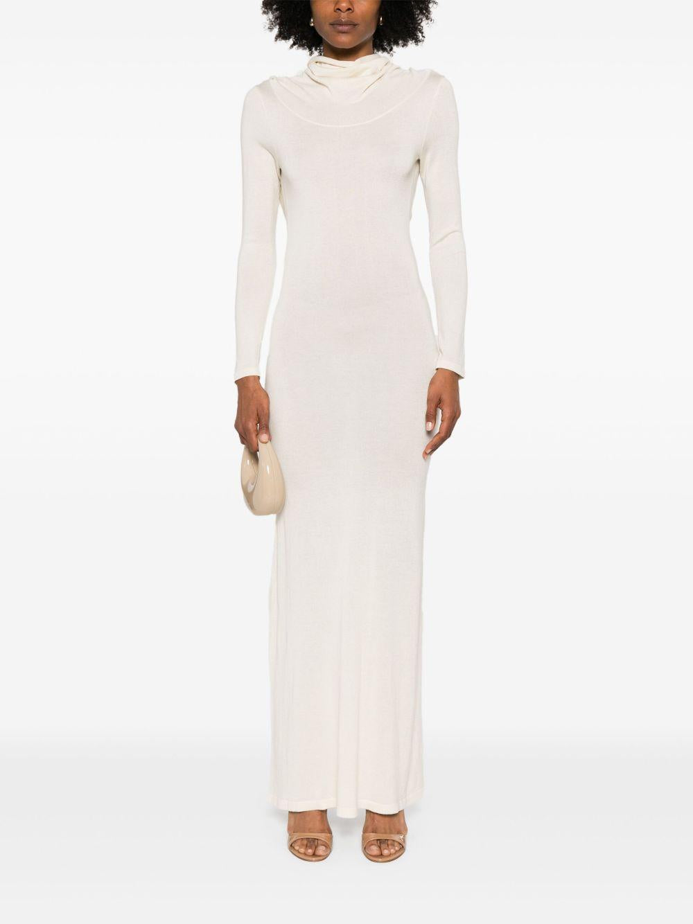 Abito lungo in maglia fine in avorio Aya Muse - donna 