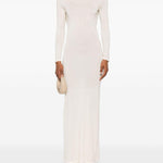 Abito lungo in maglia fine in avorio Aya Muse - donna 