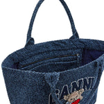 Borsa tote con stampa in blu Ganni - donna 