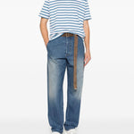 T-shirt a righe in blu e bianco Junya watanabe - uomo 