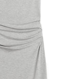 Abito midi con drapeggio in grigio 