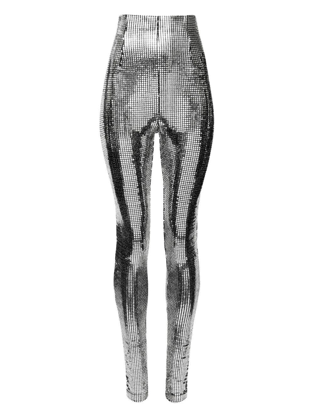 Pantaloni stretti metallici in argento MM6 Maison Margiela - uomo 