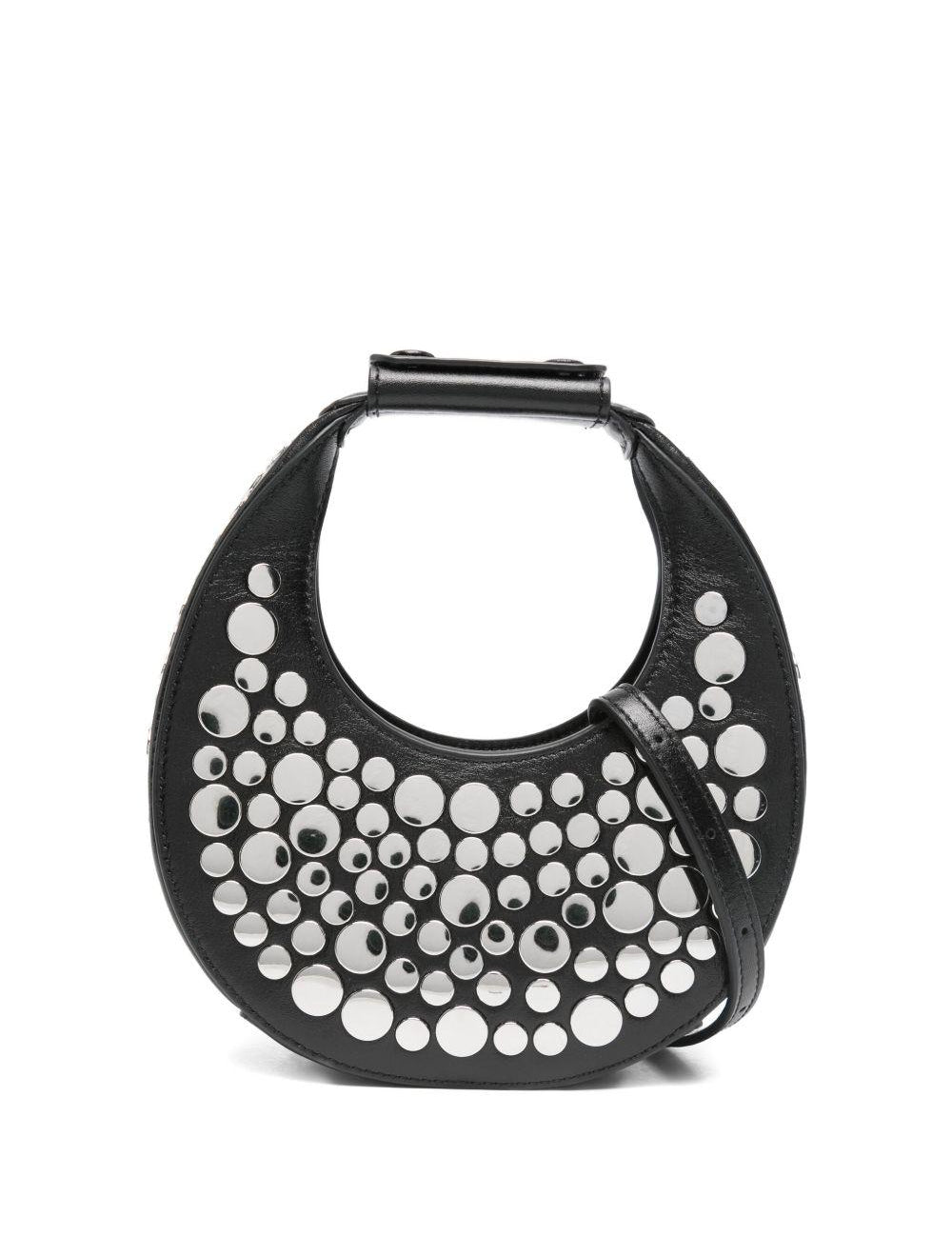 Borsa Goodnight Moon con borchie in nero Staud - donna 