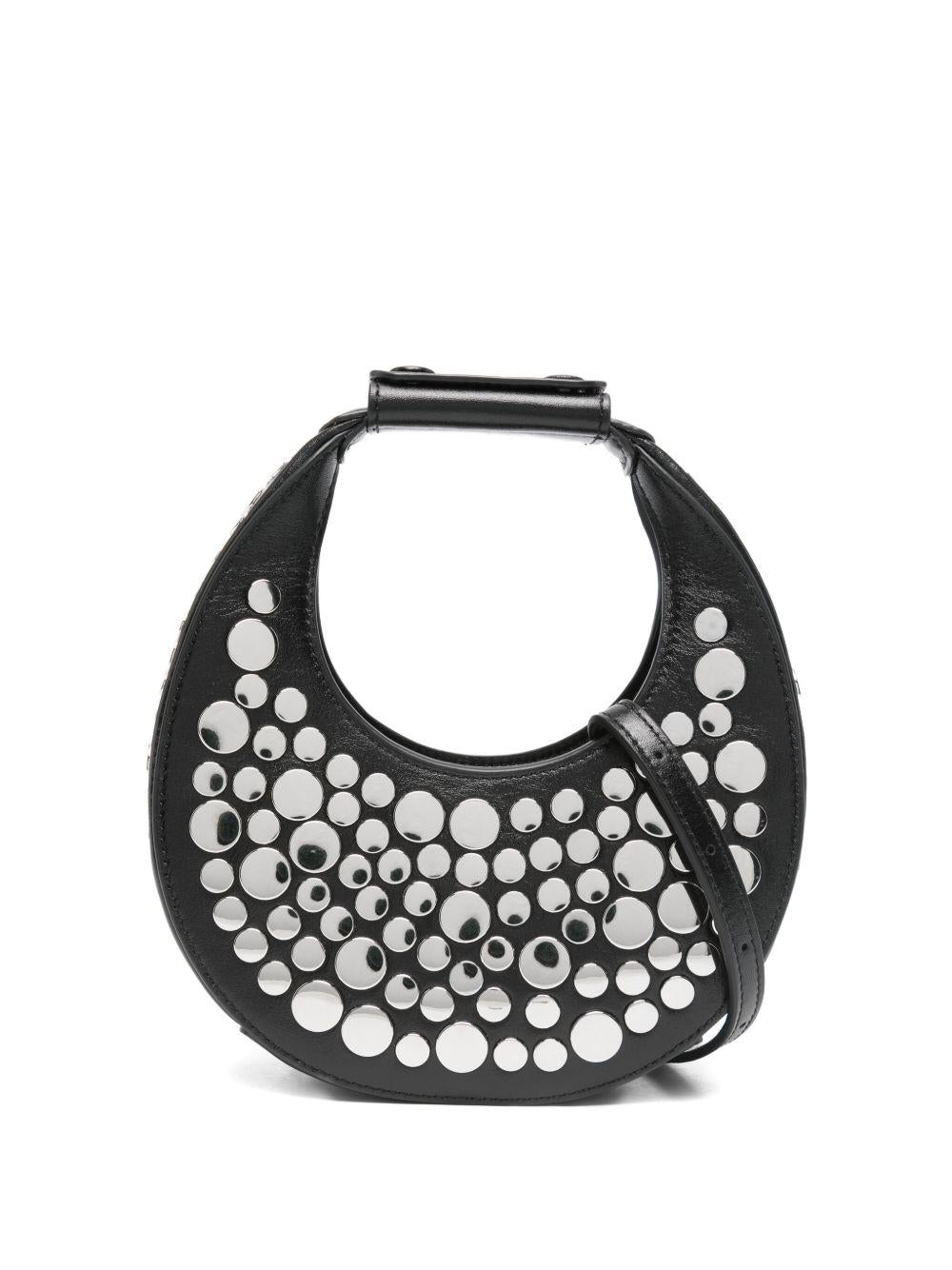 Borsa Goodnight Moon con borchie in nero Staud - donna 