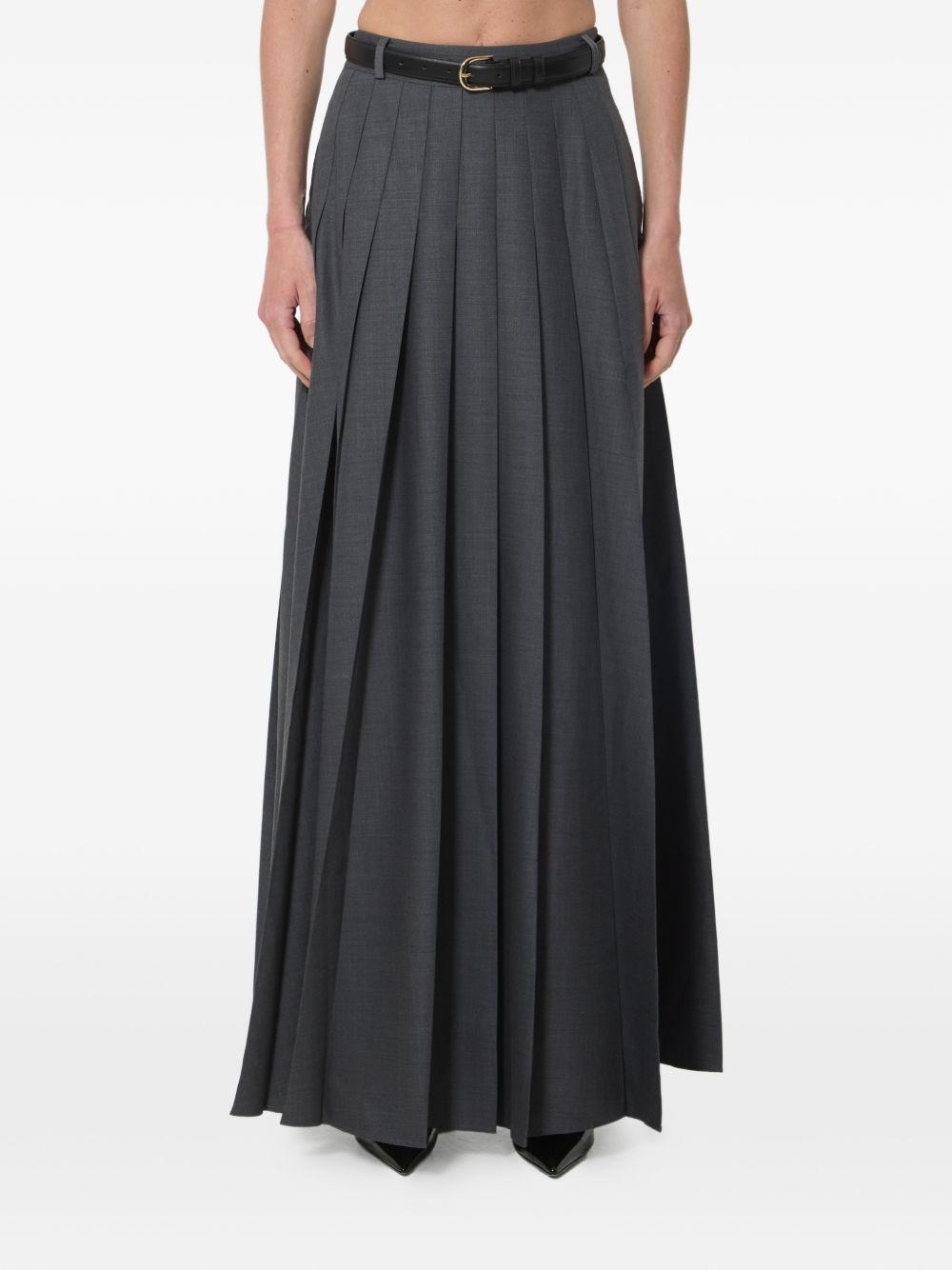 Gonna maxi plisettata in grigio 