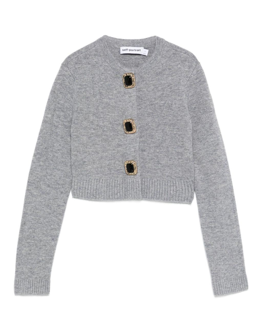 Cardigan con bottoni in grigio Self-Portrait - donna 
