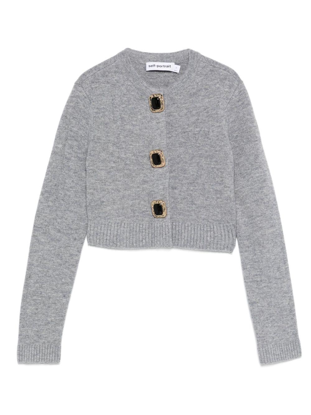 Cardigan con bottoni in grigio Self-Portrait - donna 