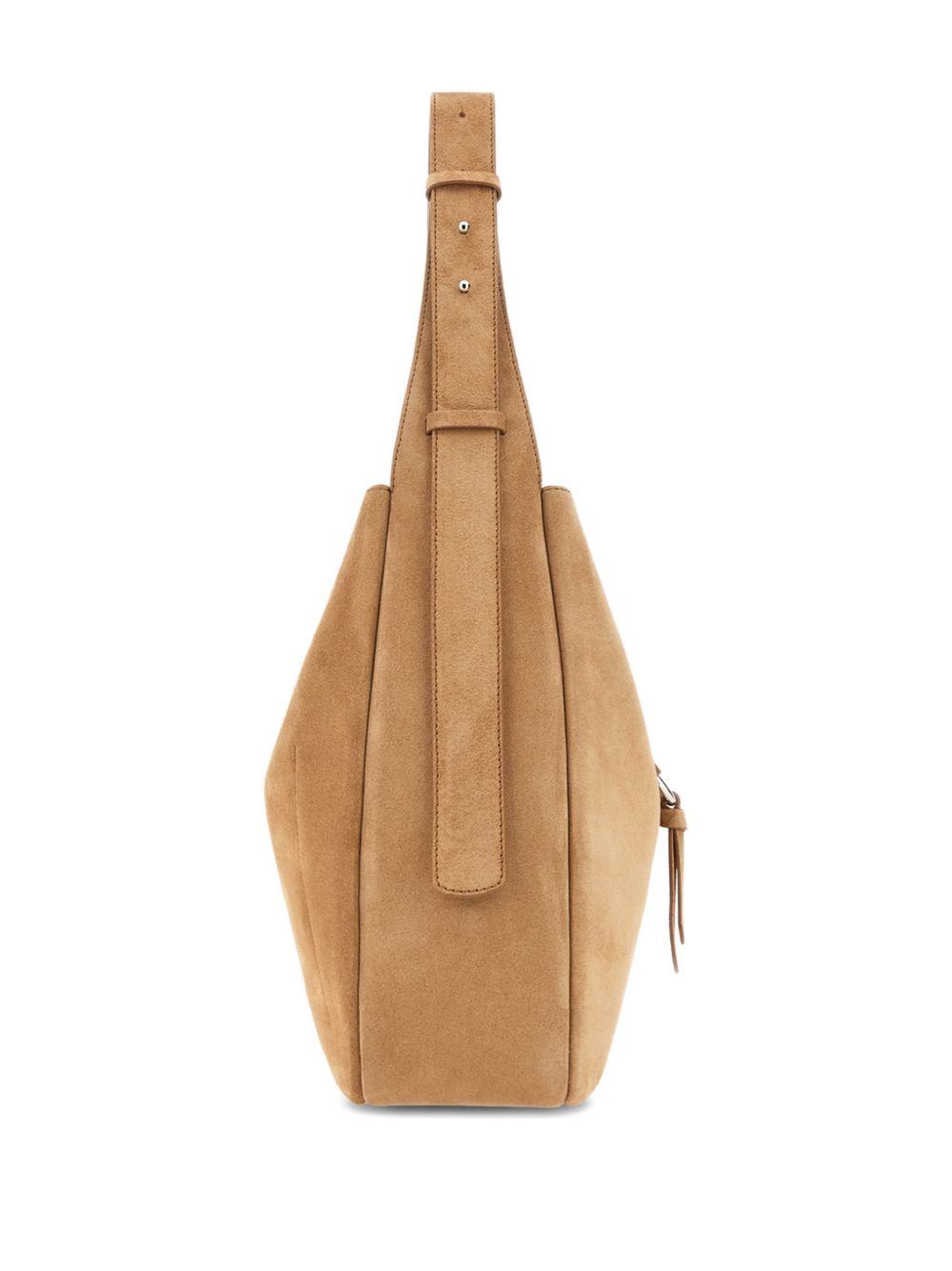 Borsa a spalla con fibbia H in suede marrone Hogan - donna 