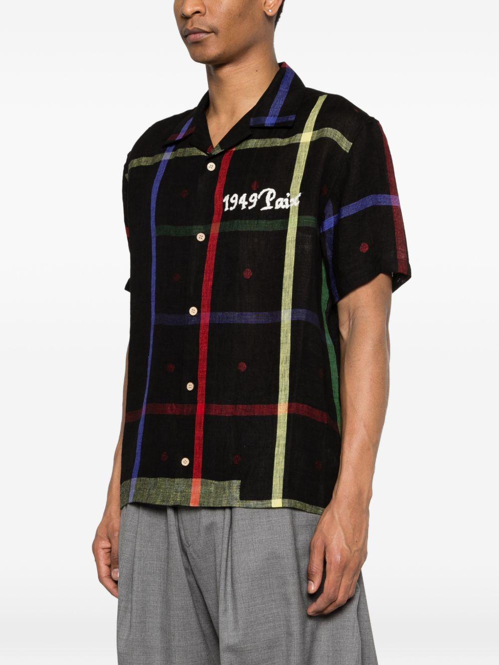 Camicia con stampa a quadri in nero Khoki - uomo 