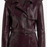 Trench a doppio petto in vinile in bordeaux Courrèges - donna 