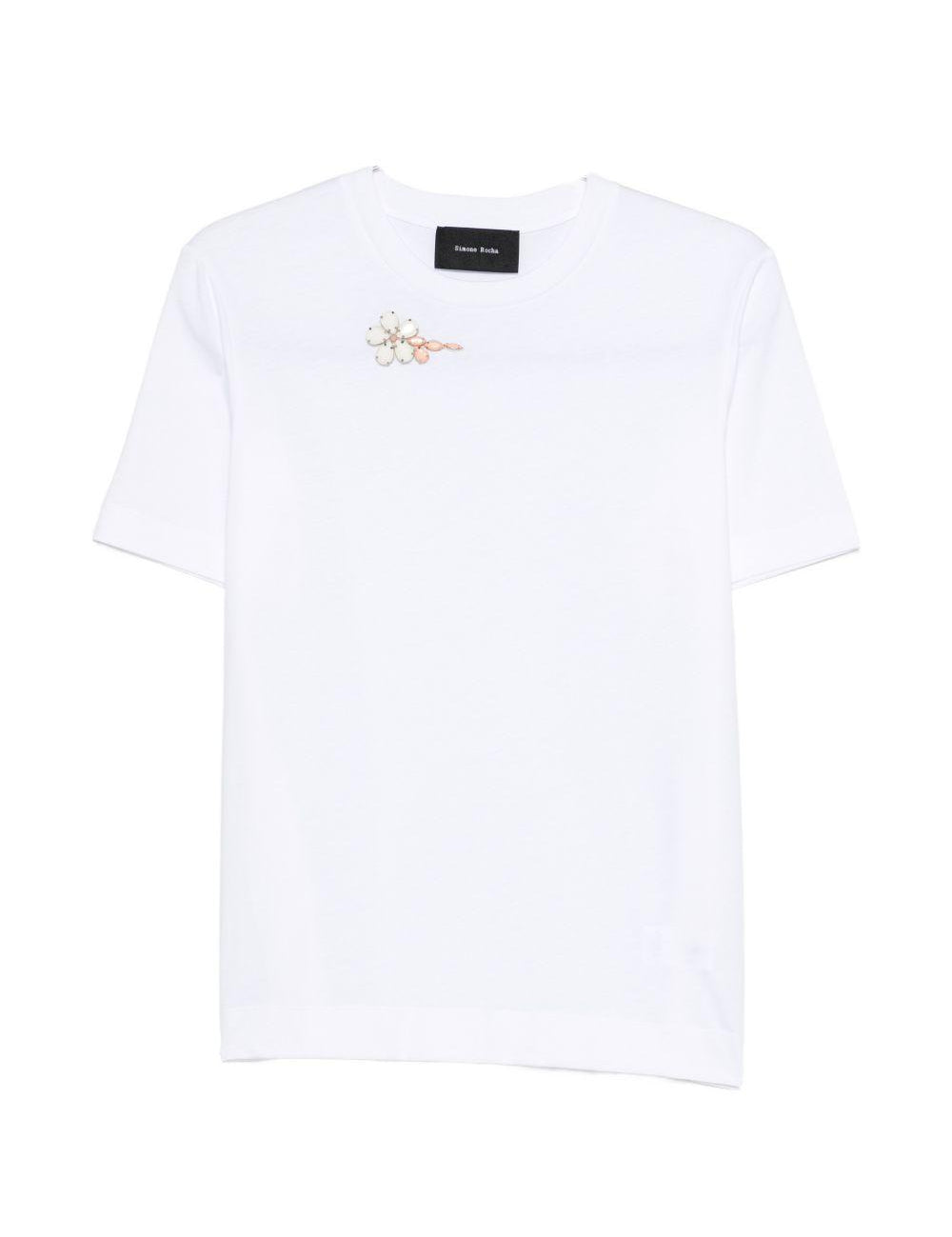 T-shirt con applicazioni in bianco Simone rocha - donna 
