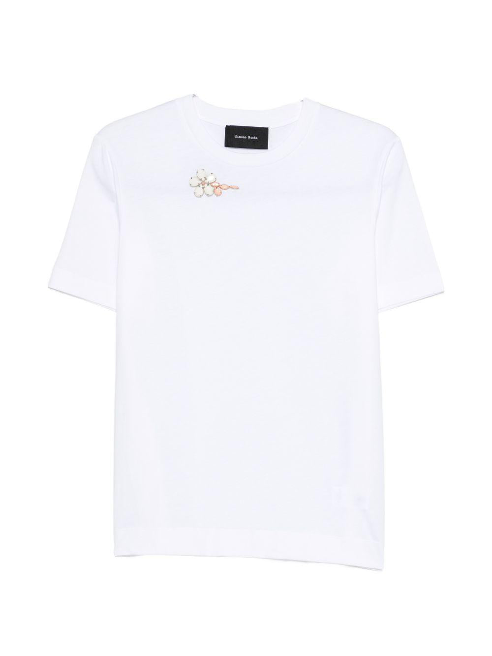 T-shirt con applicazioni in bianco Simone rocha - donna 