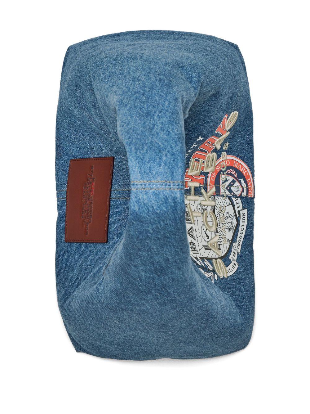 Borsa a spalla the sack grande in denim blu Marc Jacobs - donna 