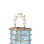 Borsa con cristalli mini holli in celeste Rosantica - donna 